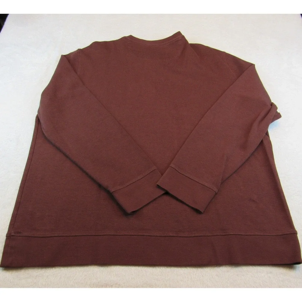 UNTUCKit Henley Sweatshirt Mens XXL Brown Excellent Veneroso 41307 Long Sleeve
